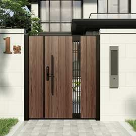铝合金庭院大门户外花园门别墅铝艺单双对开铁艺木门入户门进户门