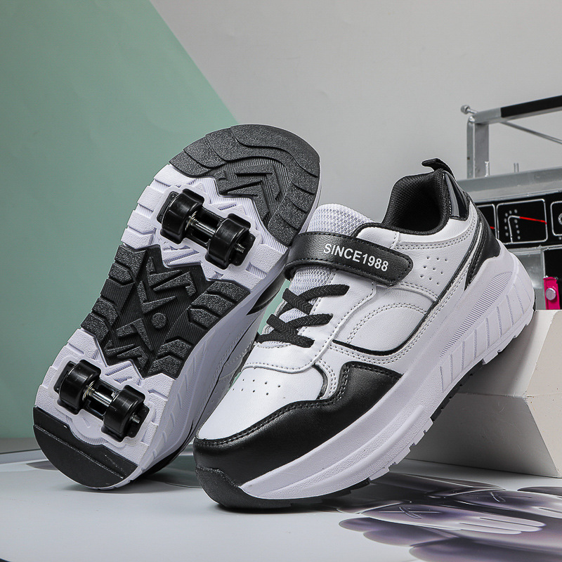 New heelloo shoes four-wheel children's roller skates men and women students skates teenagers roller shoes deformation sneaker