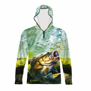 Cross-border plus size Men's Outdoor Fishing Sun Protection Suit Hooded Long-sleeved Breathable Thin Sports Leisure