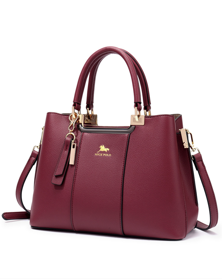 Paul Light Luxury Brand Genuine Leather Mom's 2023 New Fashion and Atmosphere Middle aged Women's Bag Handbag_voghion.com
