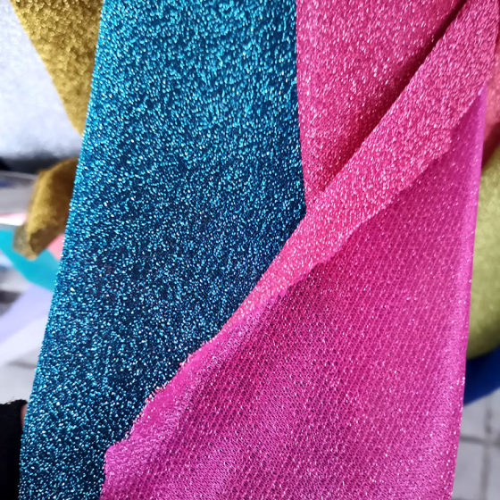 Spot 120g thick thread cloth elastic flash gold and silver mesh cloth color onion cloth T-shirt skirt stage clothing fabric