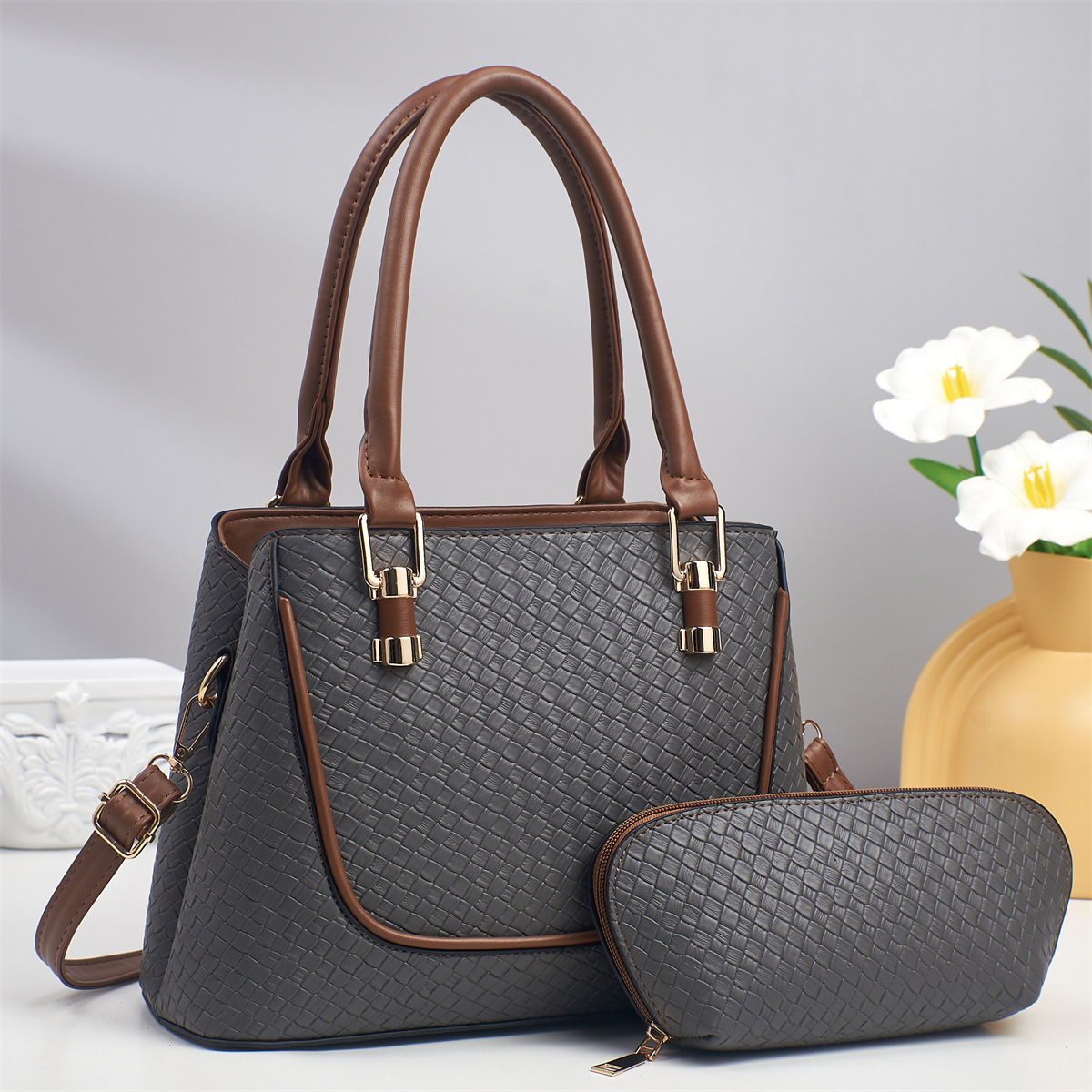 Bolsos de mujer Bolsos de moda con patrón tejido 2025 nuevos bolsos de mujer de gran capacidad de moda Bolsos bandolera de todo fósforo