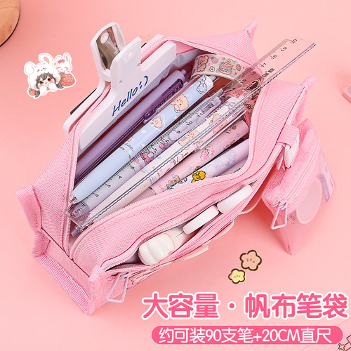 Korean version of high-looking pencil bag for girls, cute cartoon stationery bag, large capacity, dirty-resistant pencil bag for primary and secondary school students for boys