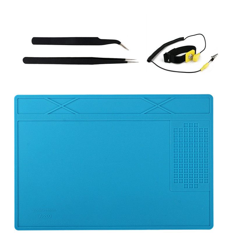 手机电脑维修隔热垫 硅胶台垫 维修工作台垫 ESD镊子 手腕带