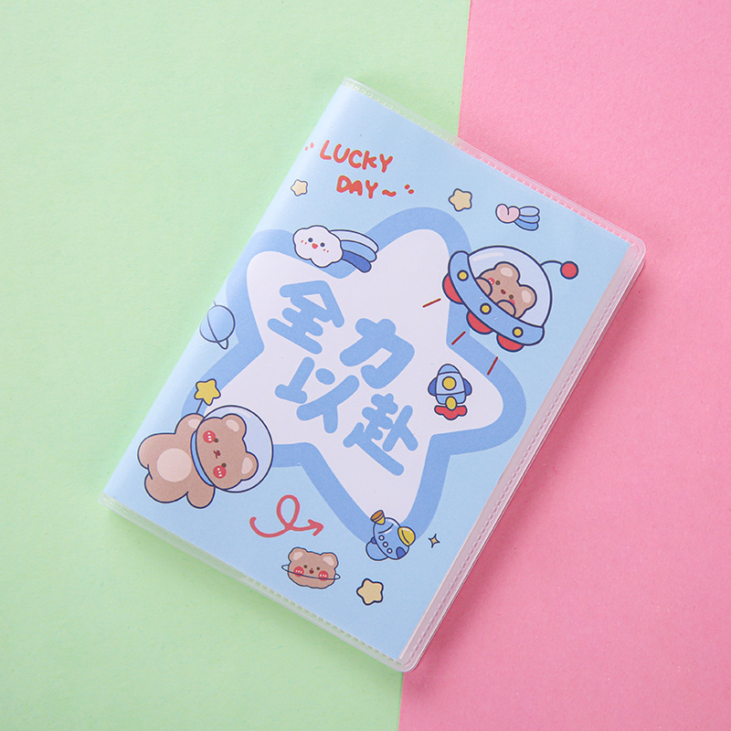 Lindo portátil de bolsillo A7 mini portátil cubierta de plástico cuaderno palabra libro portátil Bloc de notas portátil