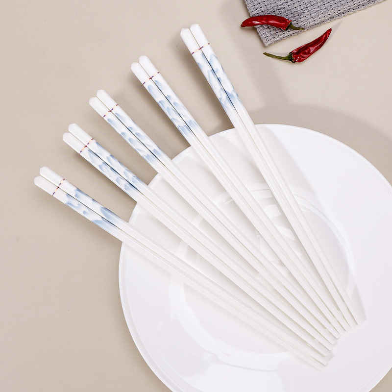 Qianlijiangshan 家庭用高級セラミック箸、抗菌、防カビ、滑り止め、食品グレード、高温耐性、金彩セラミック箸|undefined