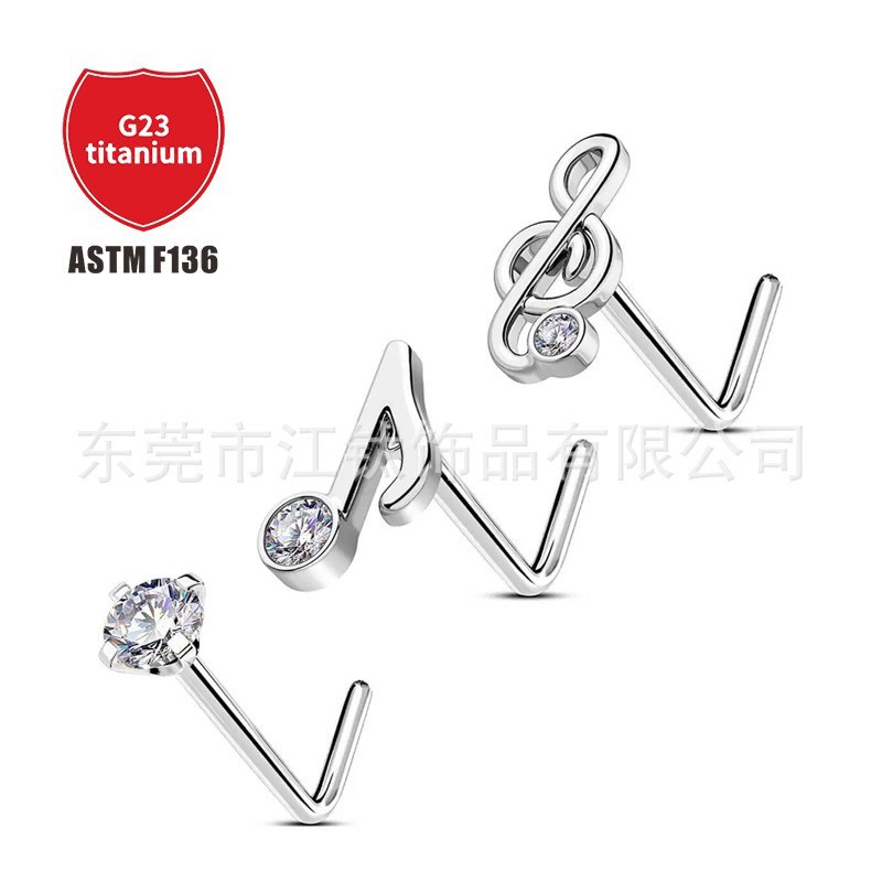 Pointed titanium steel lip stud product view