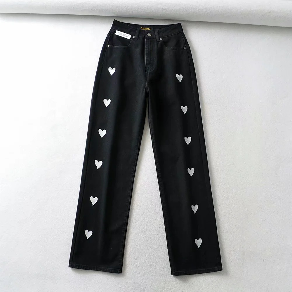 pantalones de cintura alta de primavera de moda impresos NSAC46683