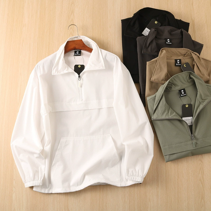 Открытые функции быстросохнёкие технологии Японский ветрозащитный легкий ветрозащитный водонепроницаемый воротник полузастежка куртка мужской