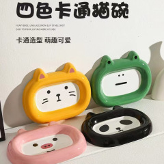 陶磁器の猫の碗の動物の皿は金持ちになります。