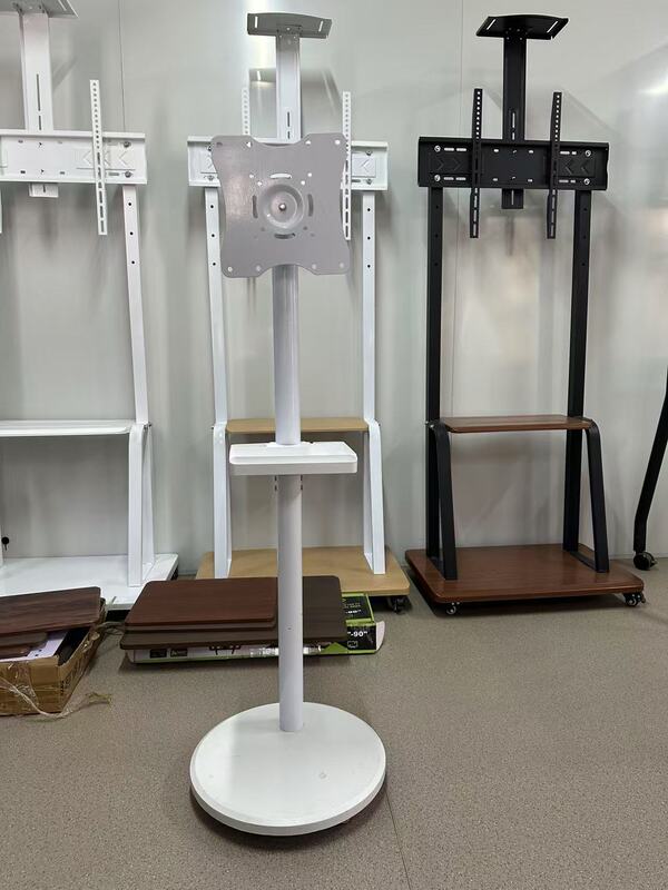 白色立式显示器电脑支架屏幕挂架落地艺术展架闺蜜机直播支架|undefined