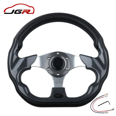 Car modification PU steering: Steering wheel - jg-5156f-checkered-color