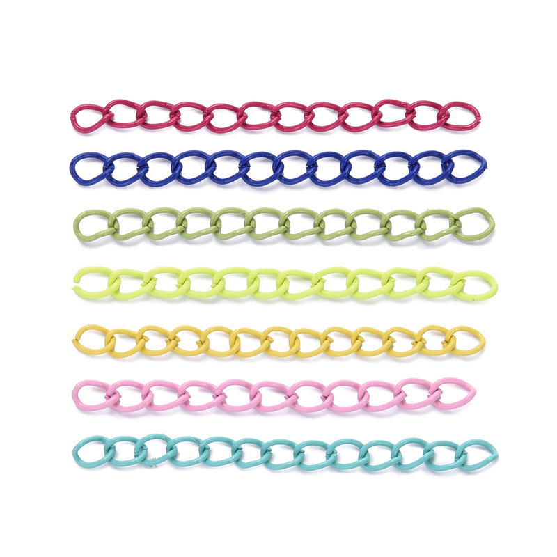 5cm Colorful Painted Tail Chain Extension Chain DIY Jewelry Accessories Necklace Bracelet Keychain Adjustment Chain Material 5cm Colorful Painted Tail Chain Extension Chain DIY Jewelry Accessories Necklace Bracelet Keychain Adjustment Chain Material