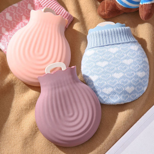 Silicone hot water bottle filled with water, hand warmer, mini warm water bottle, stomach warmer, baby warmer, microwave heating, explosion-proof hot water bottle