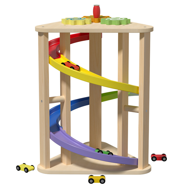 Puzzle infantil multifuncional deslizante giratorio juego de tobogán juguetes de enseñanza temprana tren de tren juego de puzzle para bebés