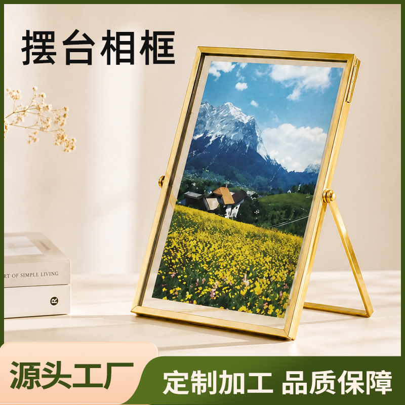 Nordic Metal Creative Geometric Plant Specimen Photo Frame 6inch Tabletop 3D Photo Modern Minimalist Picture Frame 7inch