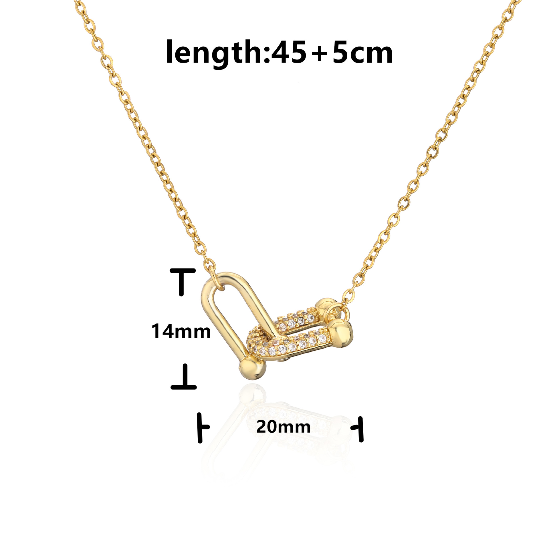 Fashion U Shape Copper Zircon Bracelets Earrings Necklace In Bulk display picture 3