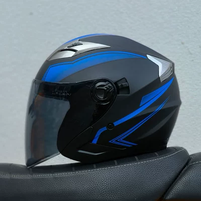 Motosiklet kaskı (dəbilqə), Wholesale Bailide Helmets Cross-Border - blue-line-brown-lens-m57-58