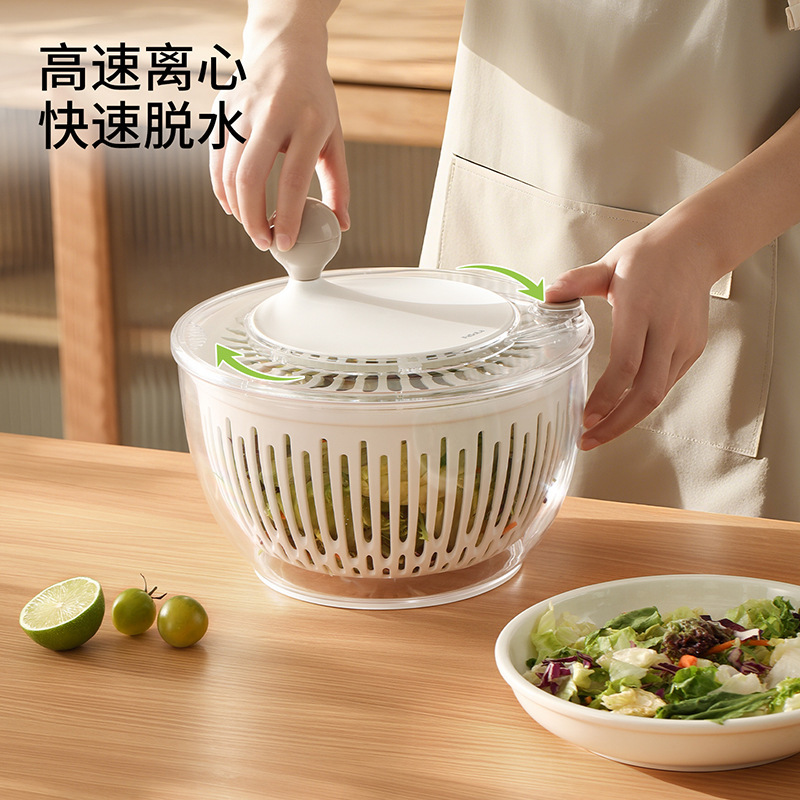 FaSoLa沥水篮厨房水果沙拉手动高速离心甩干沥水器多用果蔬脱水器|undefined