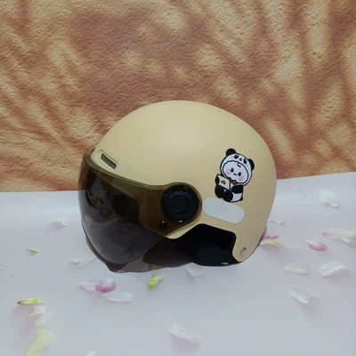 Motosiklet kaskı (dəbilqə) Cute Adjustable Helmet - no-11-beige-tea-short-mirror-7-15-years-old