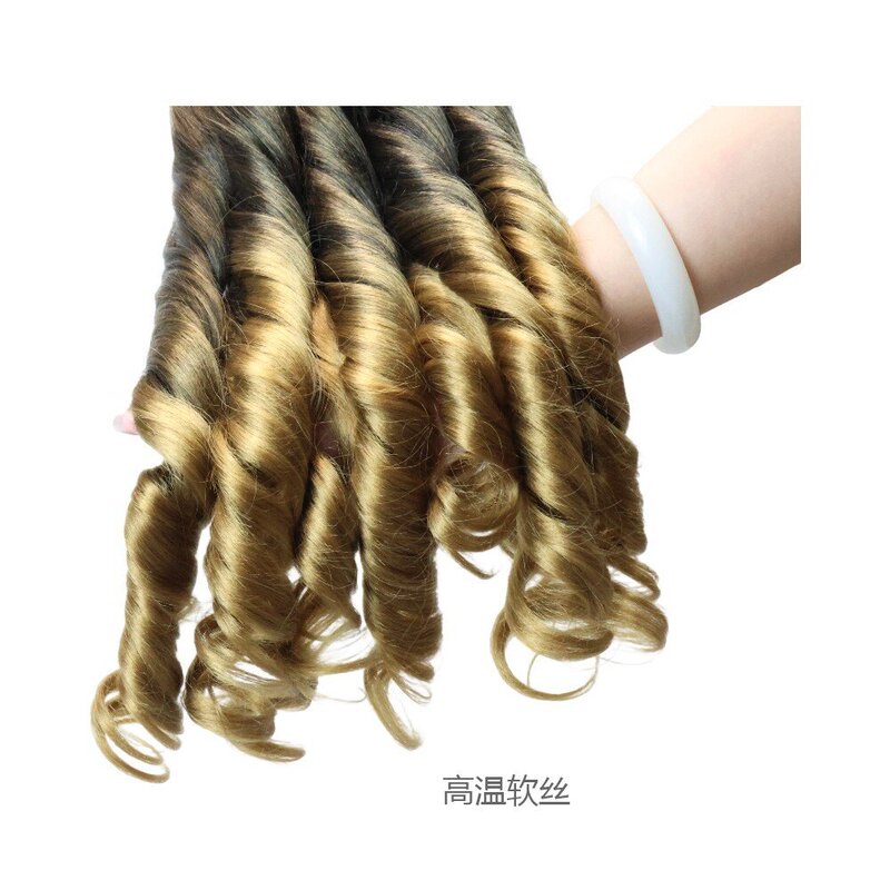 欧美跨境化纤帘子假发synthetic hair 大波浪卷渐变BODY WAVE发帘|undefined