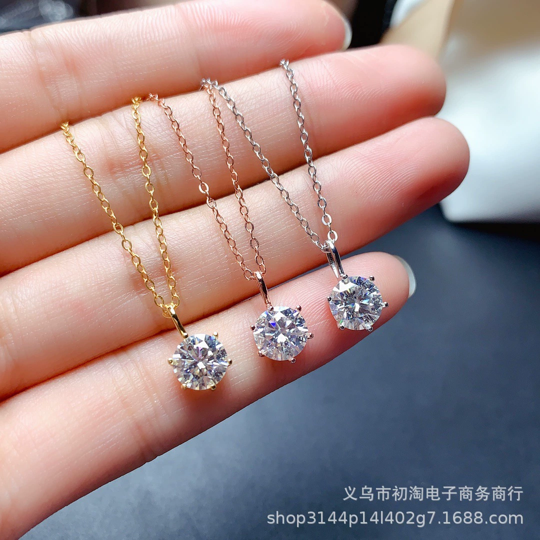 2021 производители горячие продажи корейской моды Joker 18K шесть когтей циркон кулон из титановой стали ключицы цепи ювелирные изделия оптом