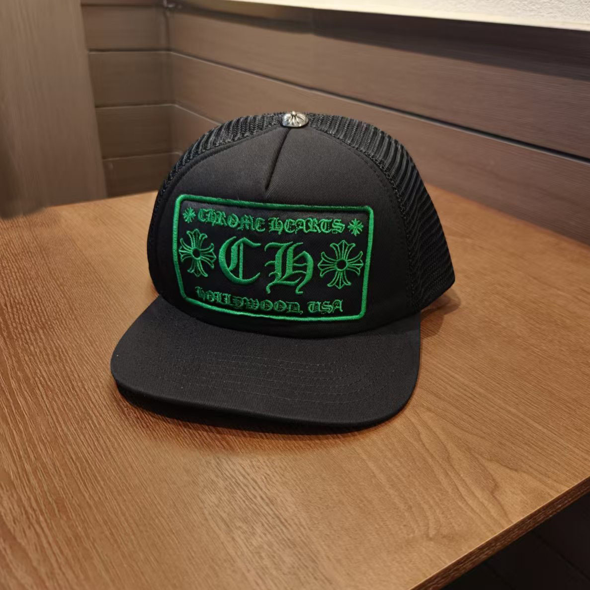 Sombrero para el sol CH Cro de verano para parejas nuevas de moda americana, sombrero de hip-hop de ala plana bordado a la moda ~ sombrero de malla de béisbol