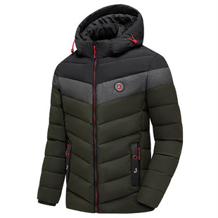 Winter Thickened Zipper Removable Collar Casual Solid Color Green Spot Zipper Digging Bag Fit Youth Jacket