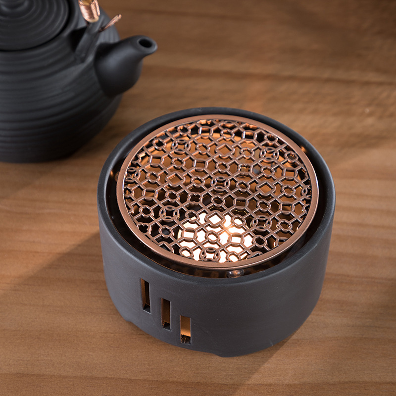Calentador de té de cerámica vela calefacción base cerámica té cera hogar tetera calefacción Kung Fu ceremonia del té con almohadilla de metal