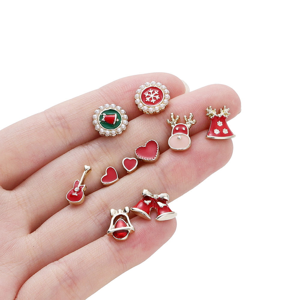11g Weight Christmas Festival Snowflake Pattern Women's Gender Cute Style Cute Snowflake Stud Earrings 5