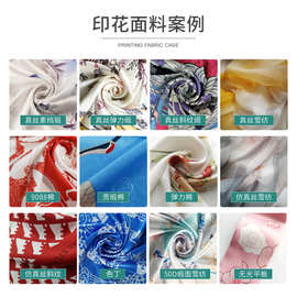 厂家数码印花布料加工图案古风服饰图片渐变服装汉服醋酸裁片衣服