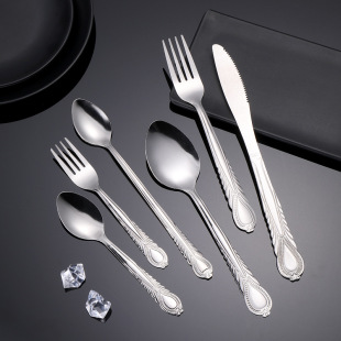 Wholesale hotel tableware stainless steel knife and fork spoon creative phoenix tail steak knife fruit fork ice spoon tableware set