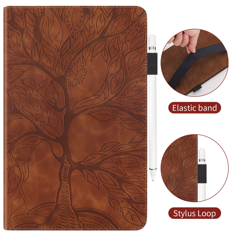 Suitable for Lenovo M10 Second Generation 2020/X306 Tree of Life Embossed Leather Case Card Protective Cover X606F Silicone Case