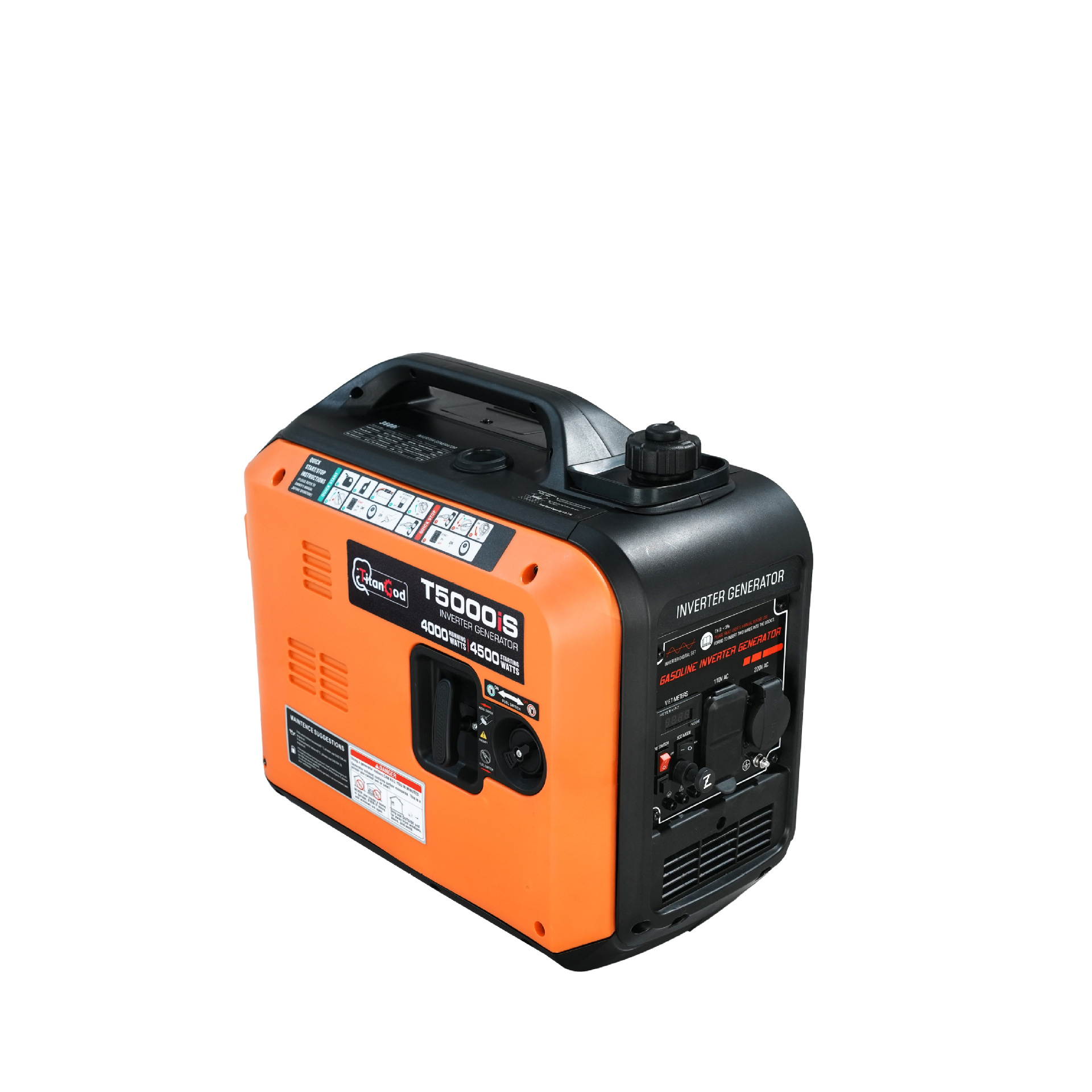 Gasoline Generator, Small 220V Generator, Small Household Silent Generator, Portable for Camping and Outdoor Use
