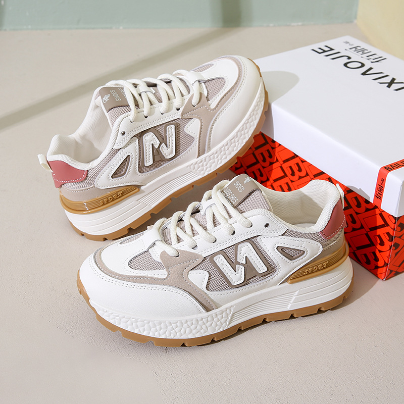 Agag clásico de suela gruesa zapatos deportivos de primavera 2025 nuevos zapatos deportivos casuales ligeros de malla cómodos