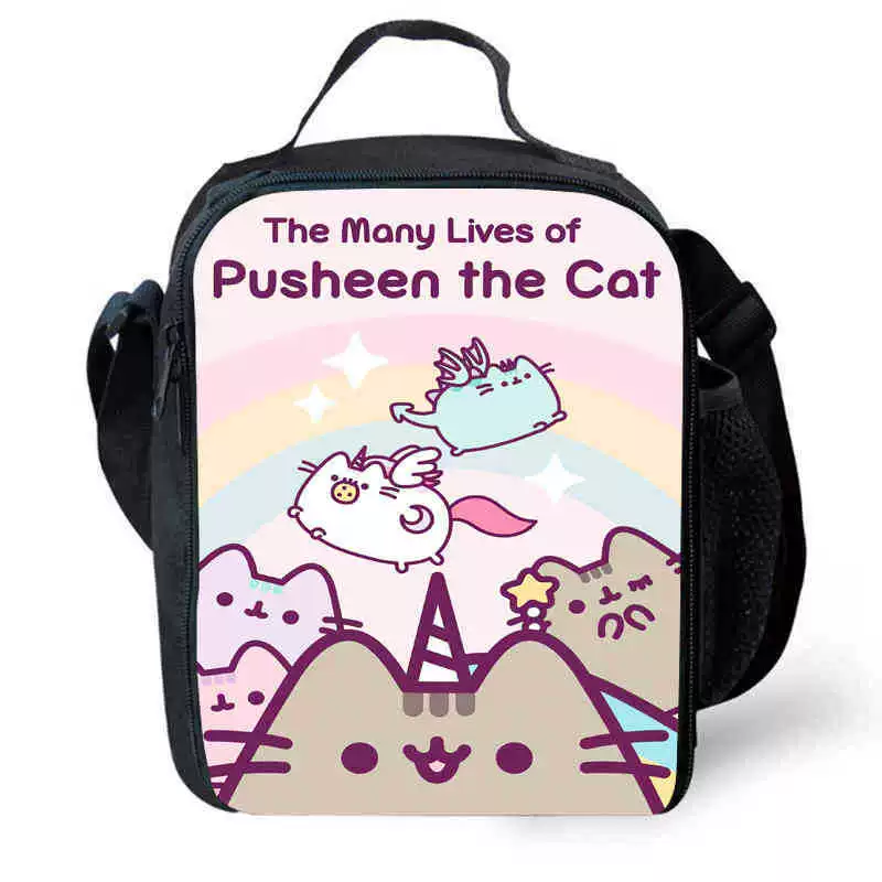 Рюкзак учебный Pusheen Fat Jimao с принтом периферийного типа, через стекло, зарубежная торговля, школьный рюкзак