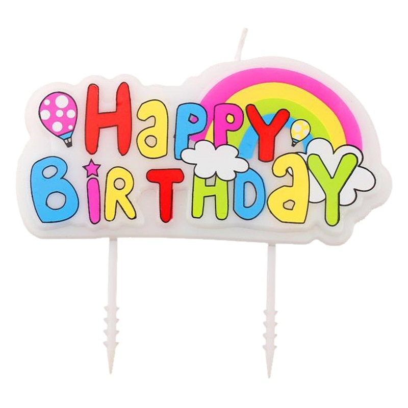 Nueva carta tarjeta vela Arco Iris Feliz cumpleaños adultos niños fiesta escena pastel vela al por mayor