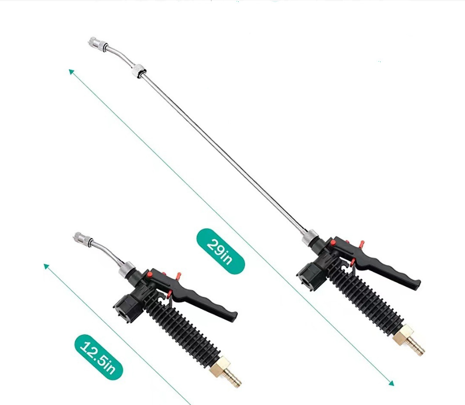 High Pressure Long Rod Stainless Steel Adjustable Car Washing Water Gun Household Air Conditioning Adjustable Long and Long Water Gun Atomized Copper Copper Nozzle