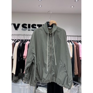 Early Autumn New Windproof Jacket Korean chic Casual Lazy Style Drawstring Loose Elegant Jacket Cardigan Thin Top