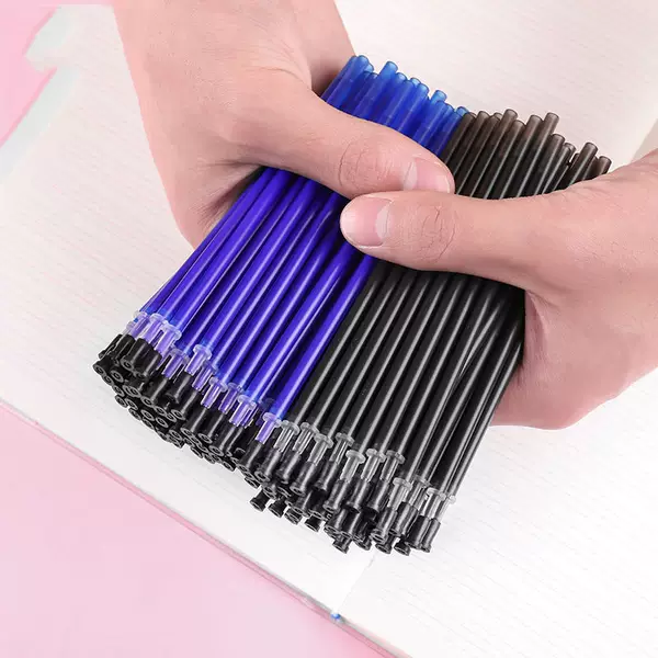 Primary school students erasable refill 0.5mm crystal blue color friction easy erasable hot erasable black magic erasable neutral refill black pen
