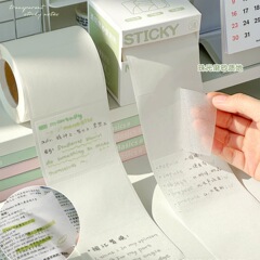 全粘着式の透明な付箋を引き出して書き間違えます。中学生の小学生のオフィス用の高颜値便箋シールです。