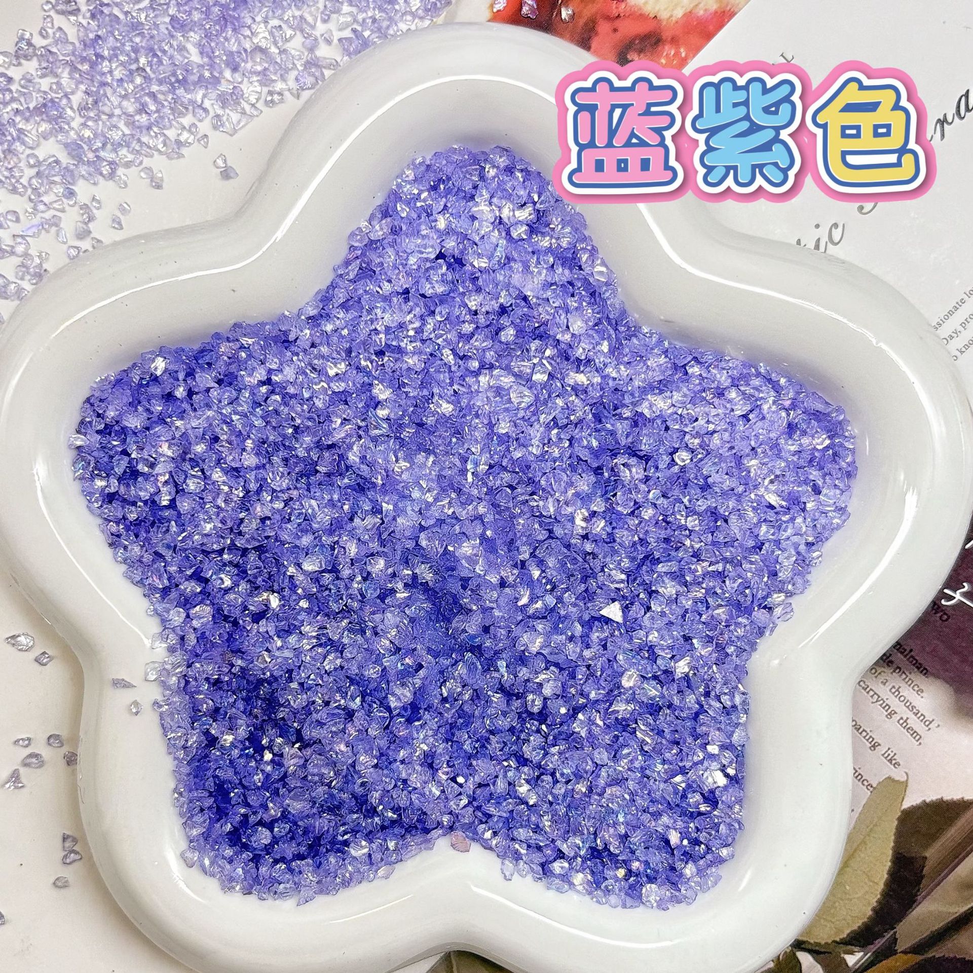Glass gravel-blue and purple