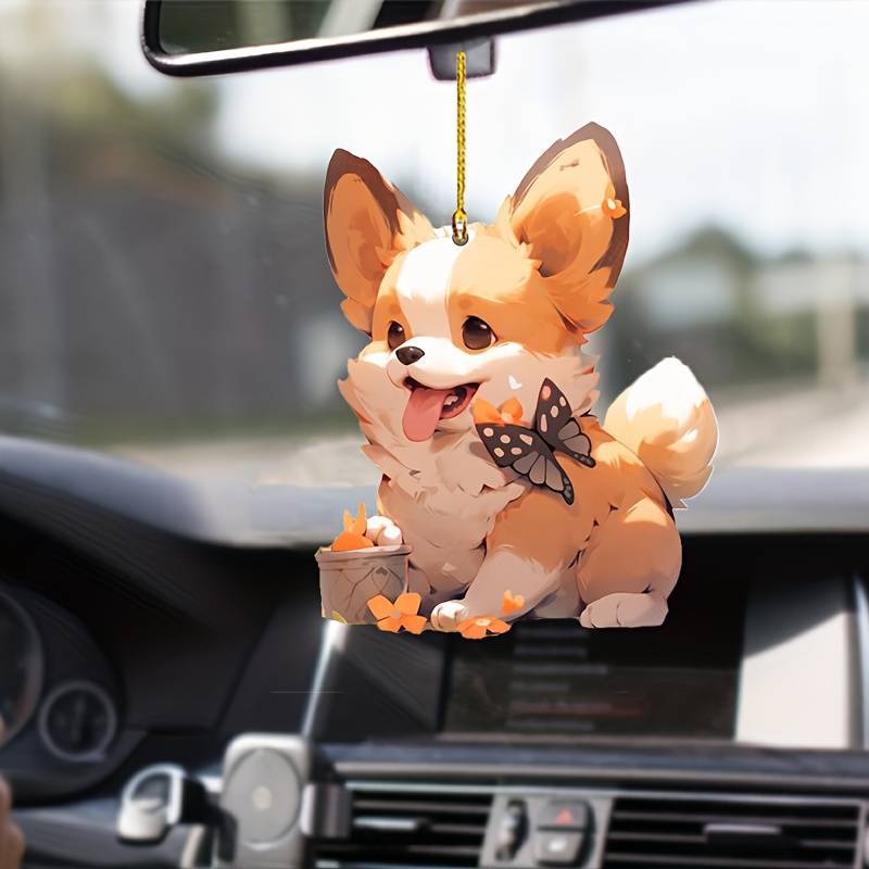 Butterfly Corky perro colgante acrílico transfronterizo nuevo colgante interior de automóvil plano para el hogar colgante de decoración del dormitorio image 4