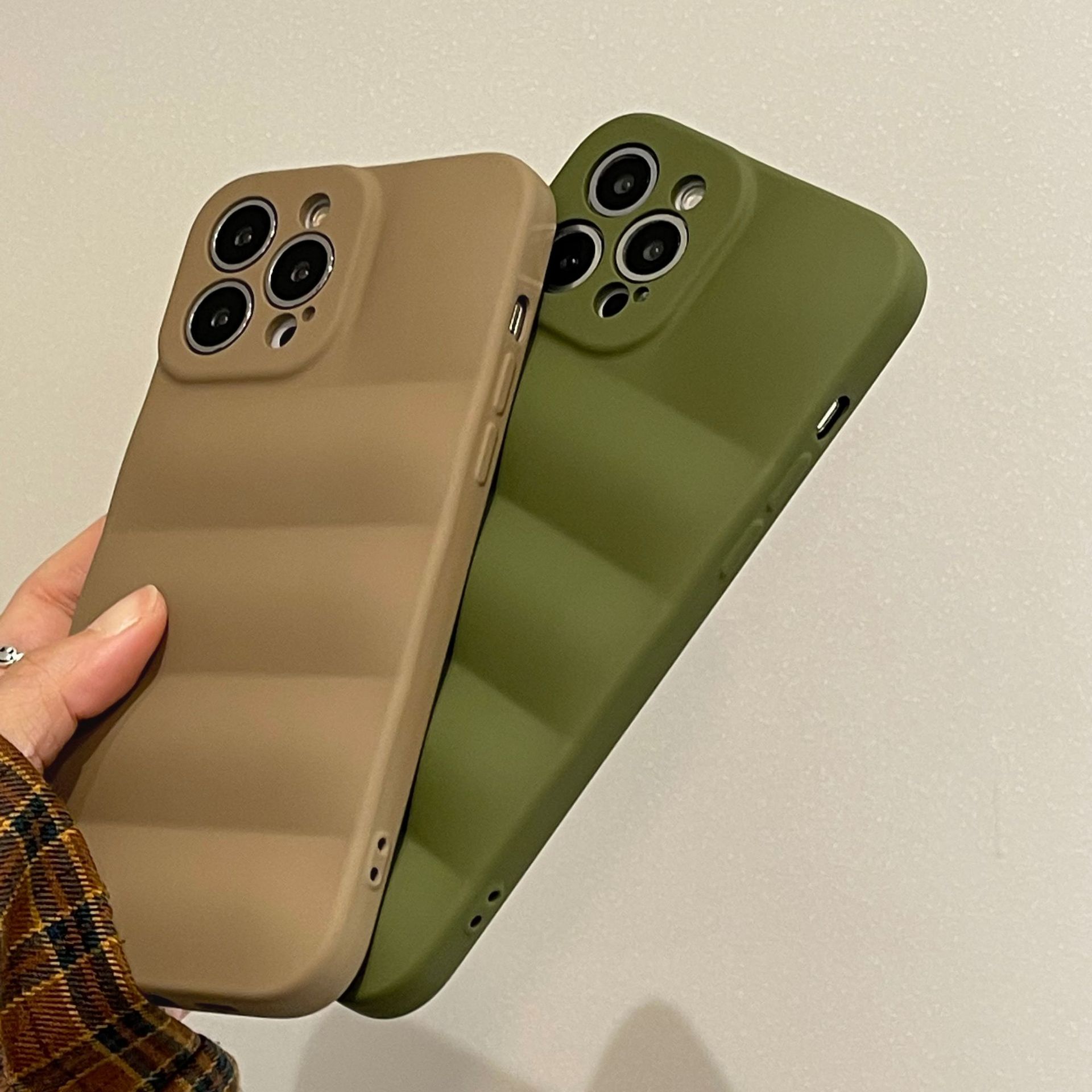 Verde Oliva Retro para Apple 11 Caja del teléfono iPhone13Pr Max/12 simple XR/XS Internet Celebrity 14