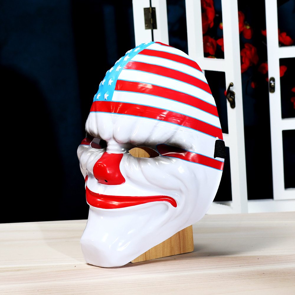 Nueva película de Halloween payaso ladrón cos horror facial completo props día de la cosecha bandera cara máscara de fiesta