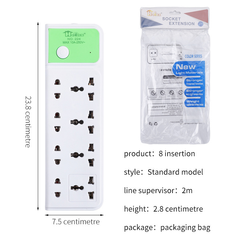Multi-enchufe África exportación de comercio exterior de Oriente Medio exportación 3 4 5 filas tres cuatro cinco enchufe de alimentación USB placa de conexión