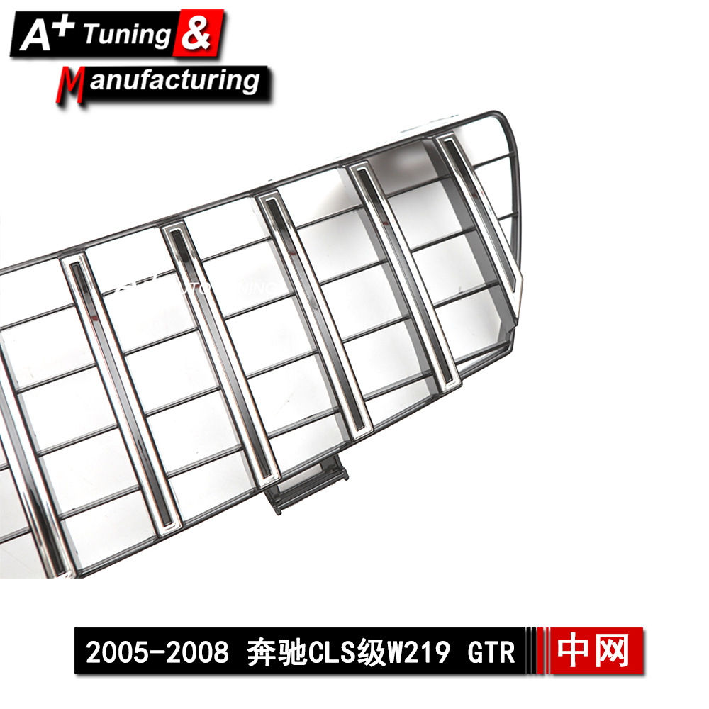 Suitable for Mercedes-Benz Cls-Class W219 2005-2008, Upgraded Gtr Style Silver Modified Grille Cls350
