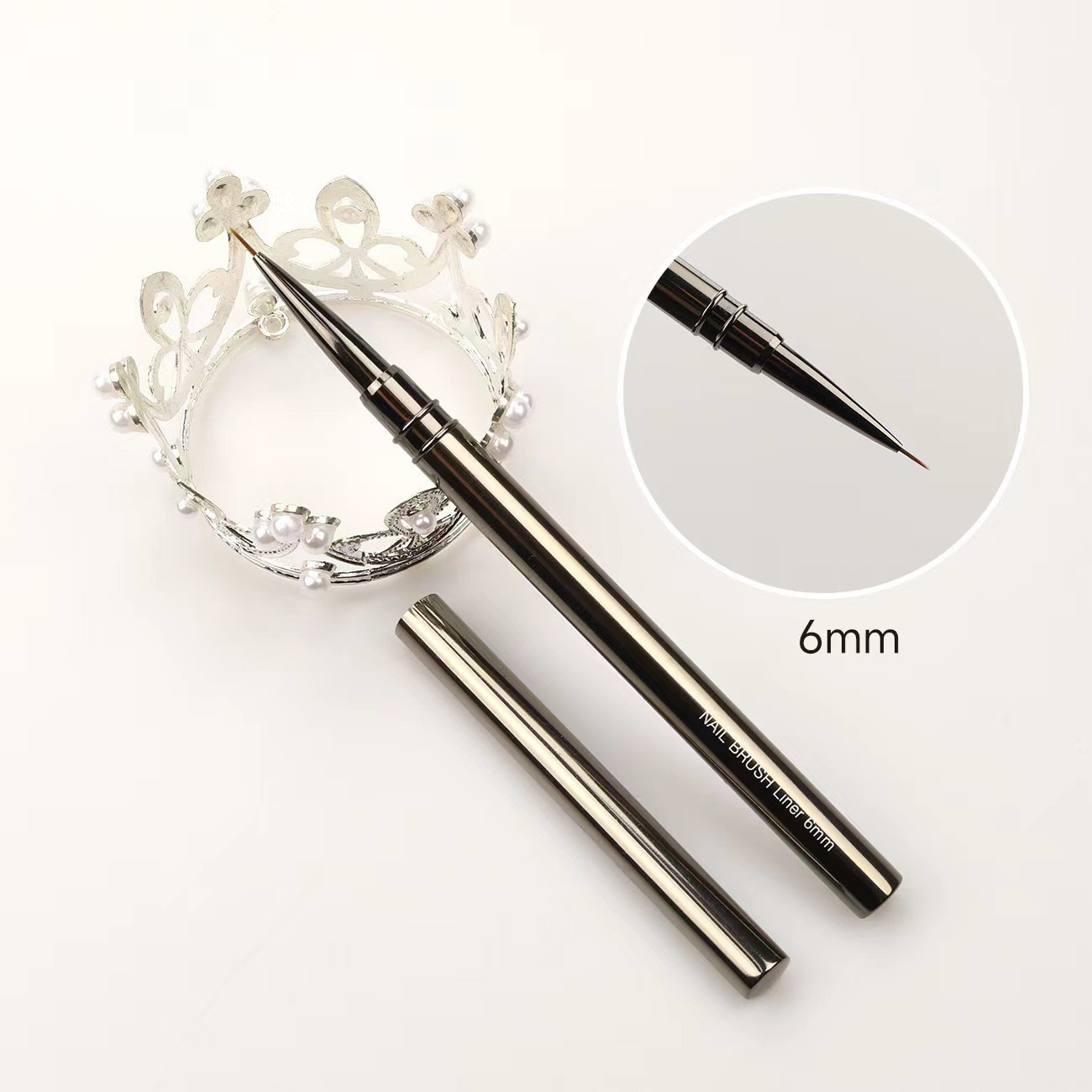 Pluma de uñas transfronteriza traje de pincel de dibujo varilla de metal con tapa pluma de dibujo ultrafino pluma de pintura suministro directo de fábrica al por mayor