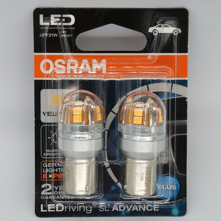 OSRAM LED 9456Y PY21W 12V 7507 1141Y coche pies torcidos ámbar luz bombilla de dirección