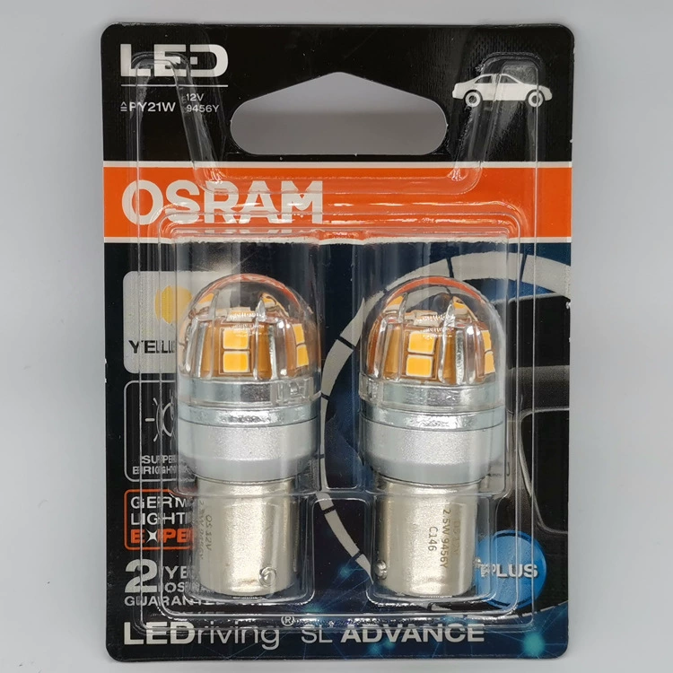 OSRAM LED 9456Y PY21W 12V 7507 1141Y Автомобильная лампа с изогнутой ногой янтарного цвета